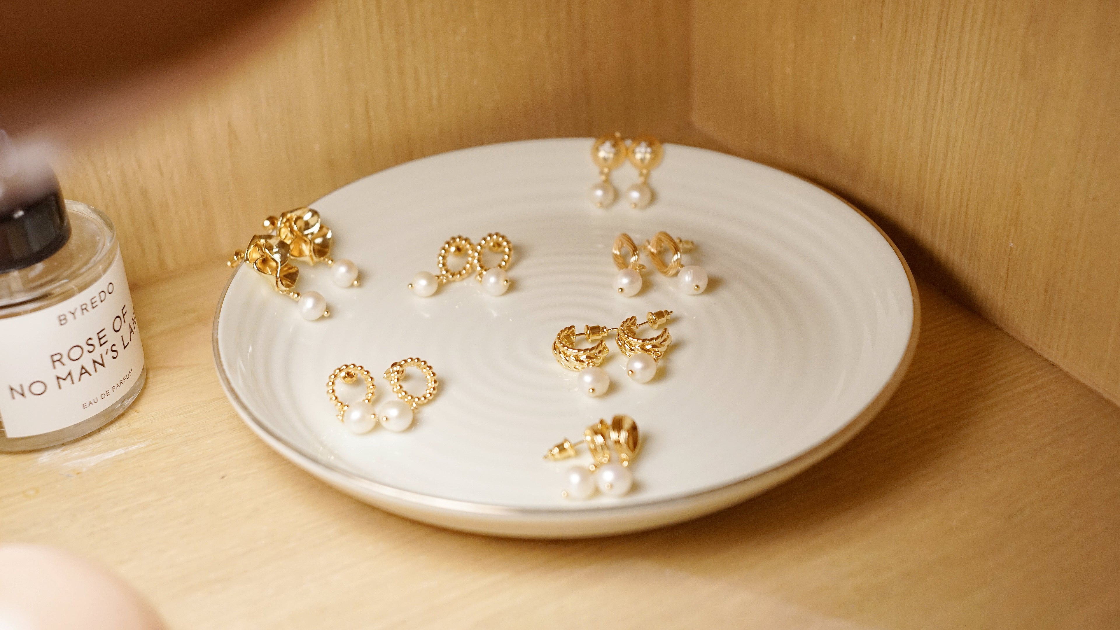 Gold-plated Pearl Earrings