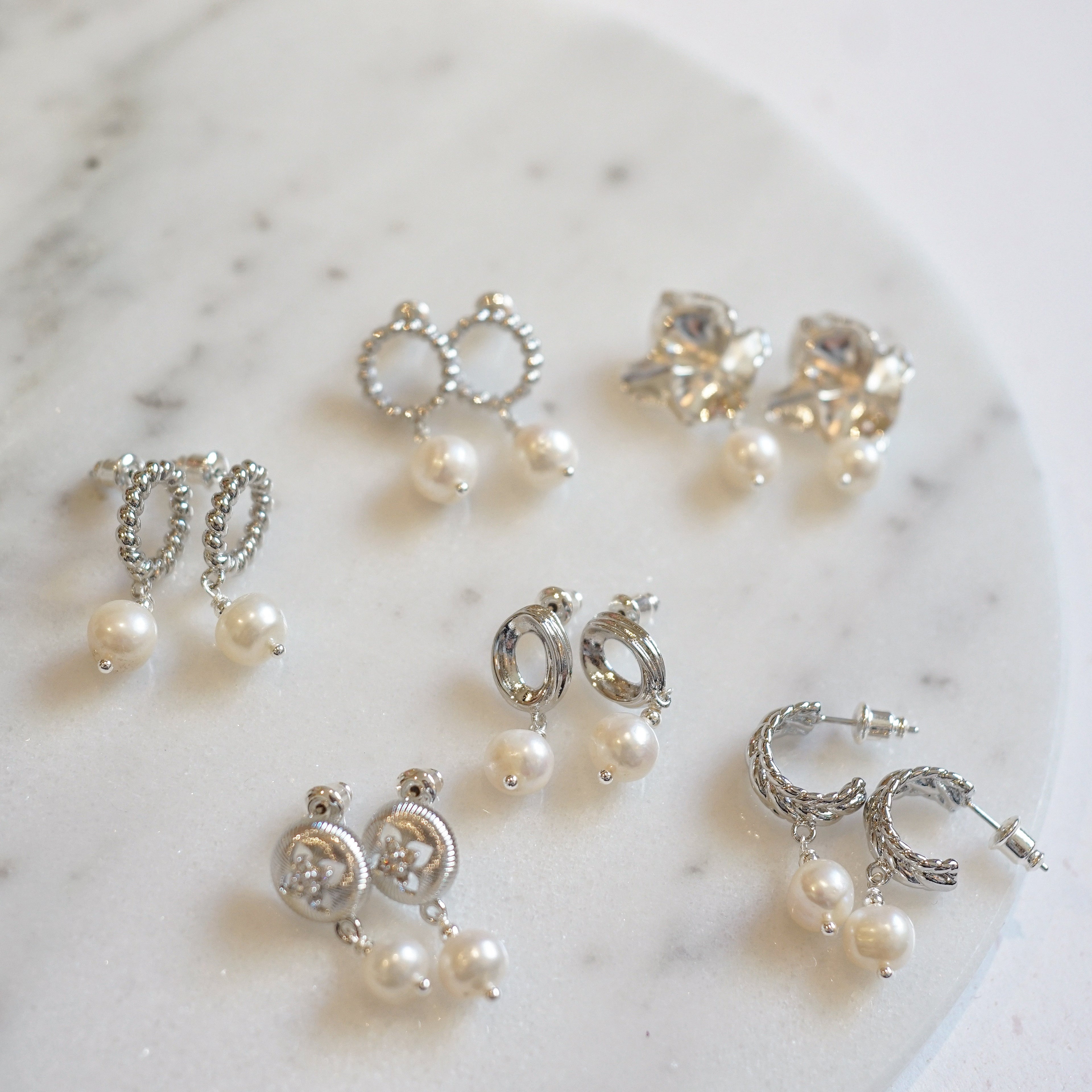 Silver-plated Pearl Earrings