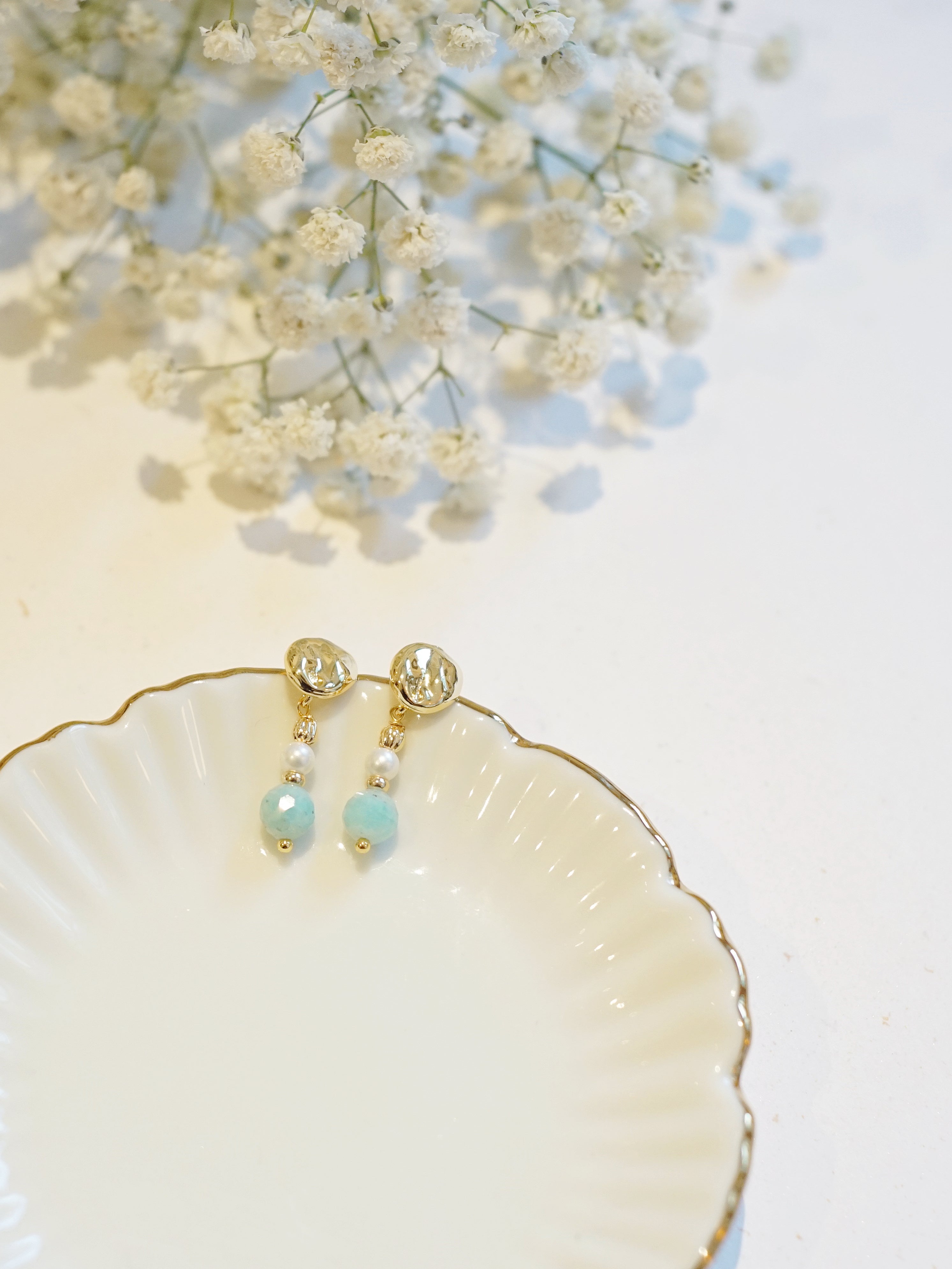 Gold-Plated Amazonite Earrings