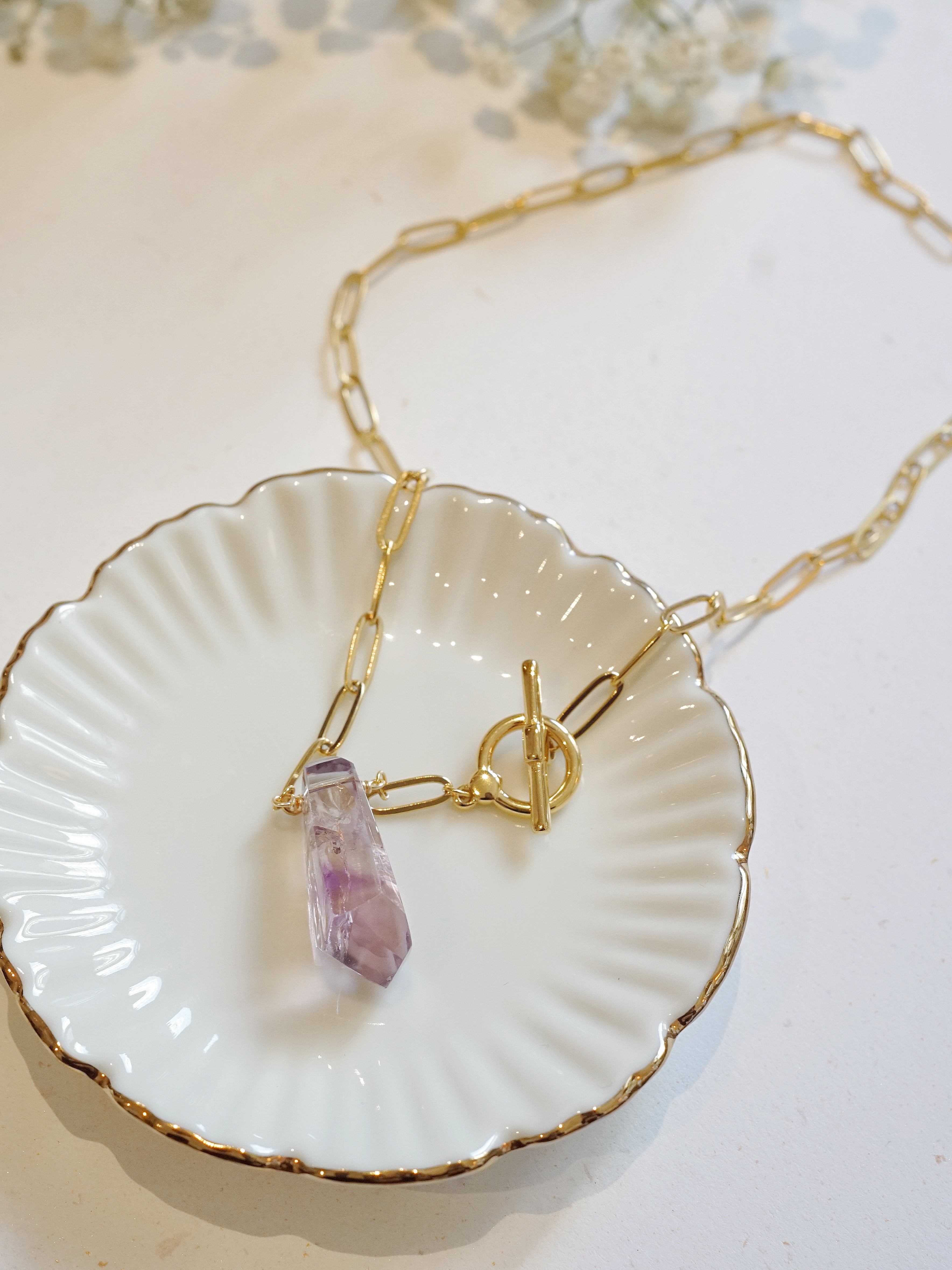 Gold-plated Amethyst Necklace