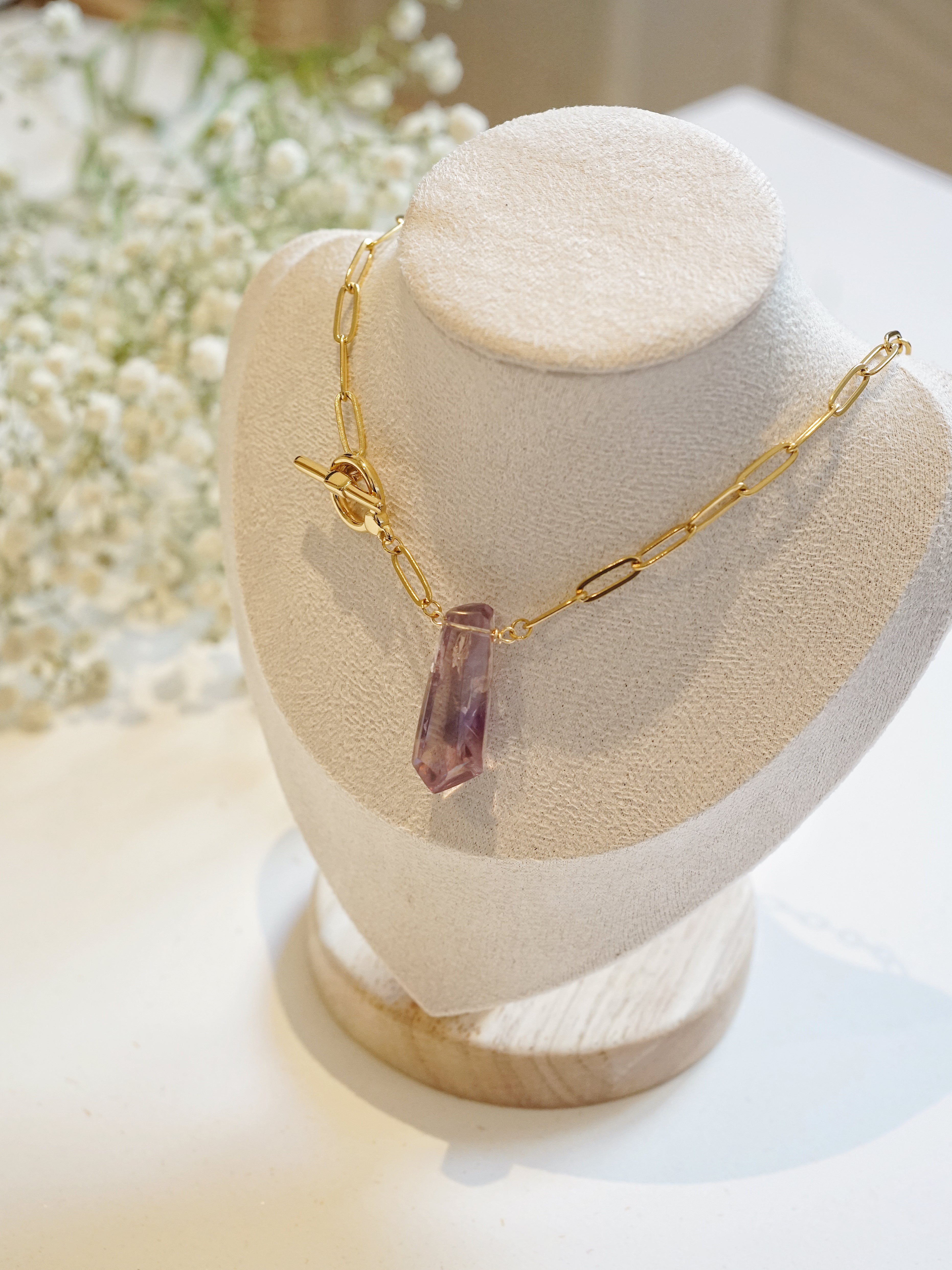 Gold-plated Amethyst Necklace