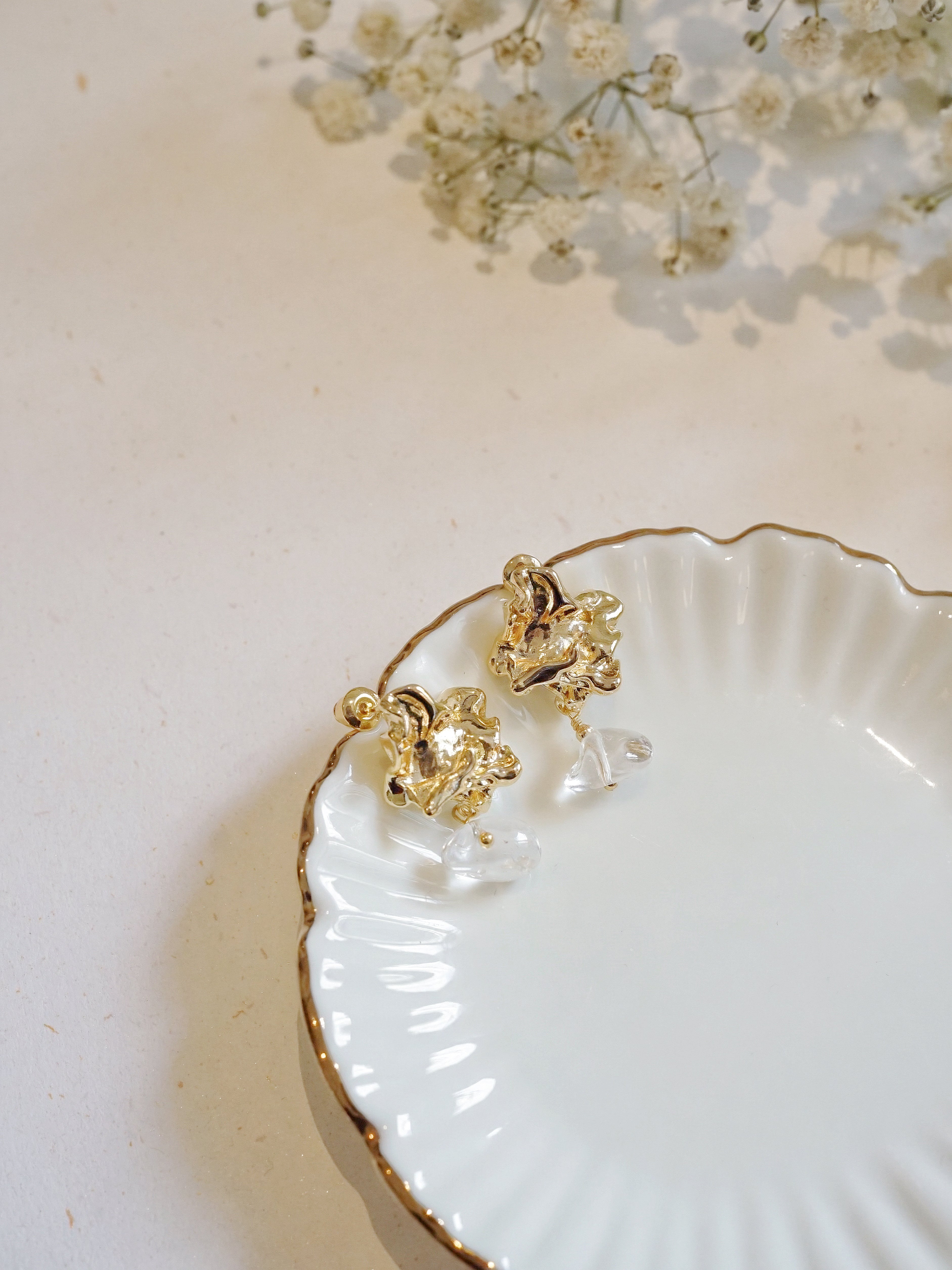 The Lava - Clear Quartz Drop Earrings