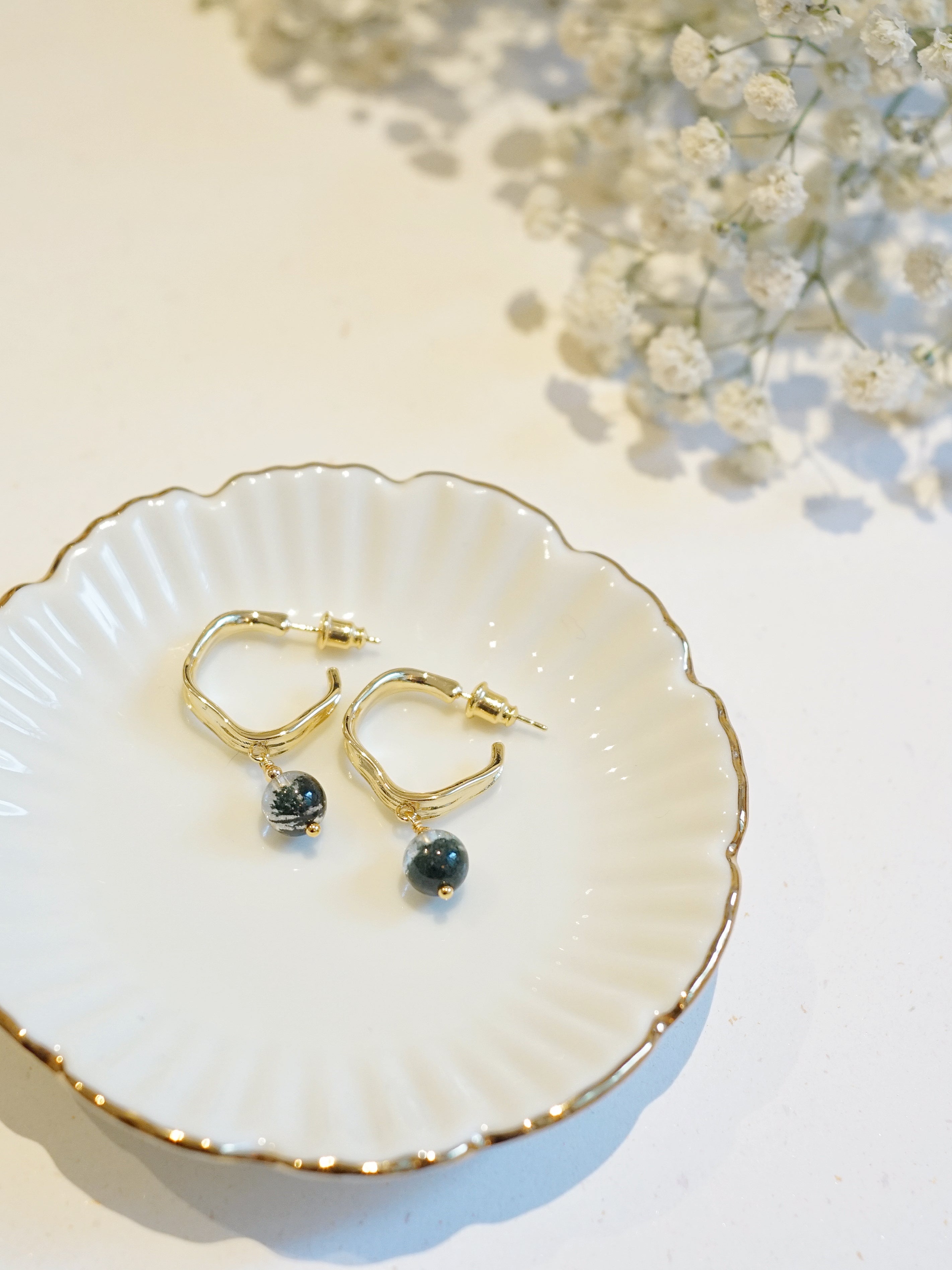 Green Phantom Quartz Earrings