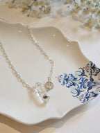 925 Silver Herkimer Diamond Quartz Short Necklace (Style A)