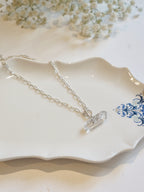 925 Silver Herkimer Diamond Quartz Short Necklace (Style B)