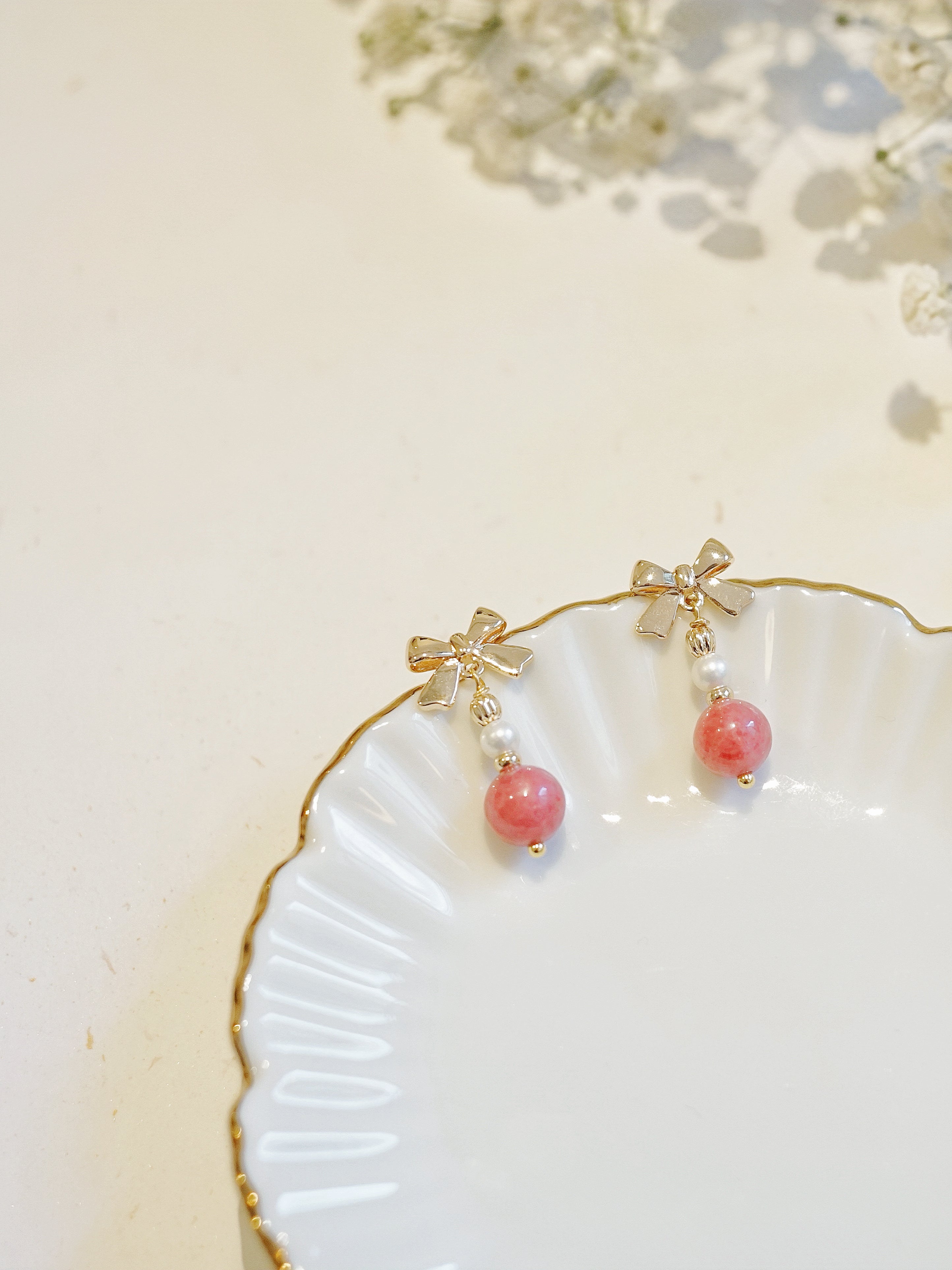 Rhodonite Ribbon Earrings