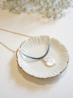 Sapphire with Baroque Pearl Necklace
