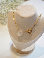 Gold-plated White Phantom Quartz Necklace
